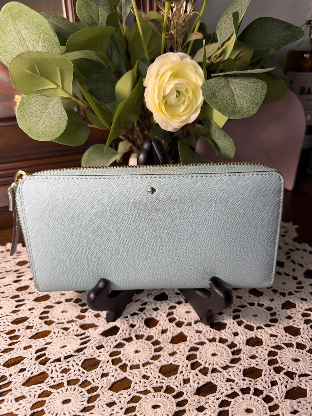 kate spade Light Blue Zip Wallet